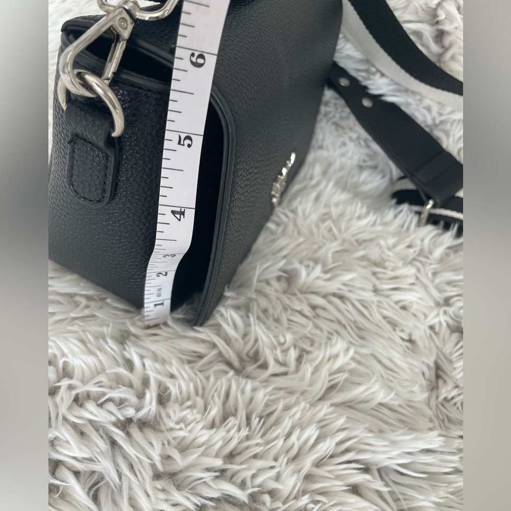 Fashion Black Pebbled Leather Crossbody Bag - Picture 9 of 12